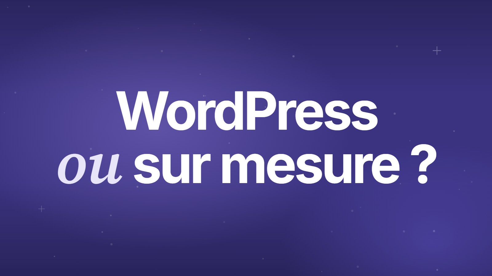 WordPress ou sur mesure&nbsp;?